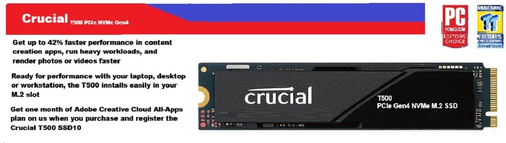 Crucial T500 1TB Gen4 NVMe M.2 Internal Gaming SSD with Heatsink 2 a2d6d484 e2b4 410e 8251 ffa6f6646c45 - TechaDigi